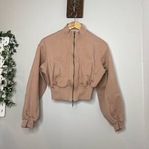 Lit activewear Zip Front Cropped Bomber Jacket size S